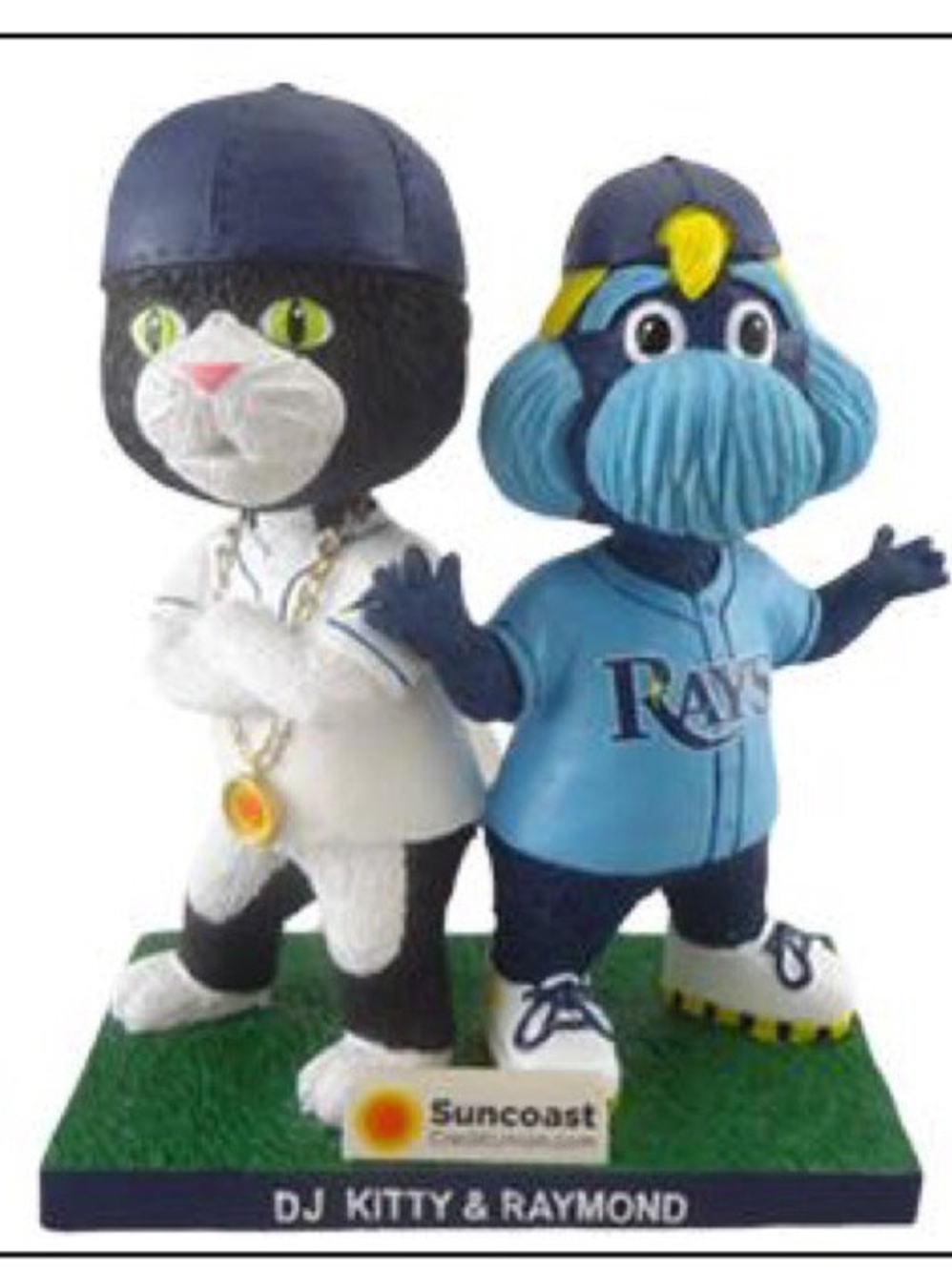DJ Kitty & Raymond Tampa Bay Rays Mascot Figurine - Blue, Black, White